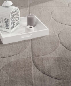 Tappeto morbido - Emily Circles tortora - close up, thumbnail