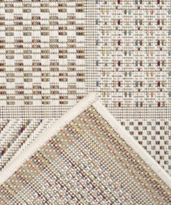 Tappeto da esterno a quadri - Lyra crema/multi - close up, thumbnail