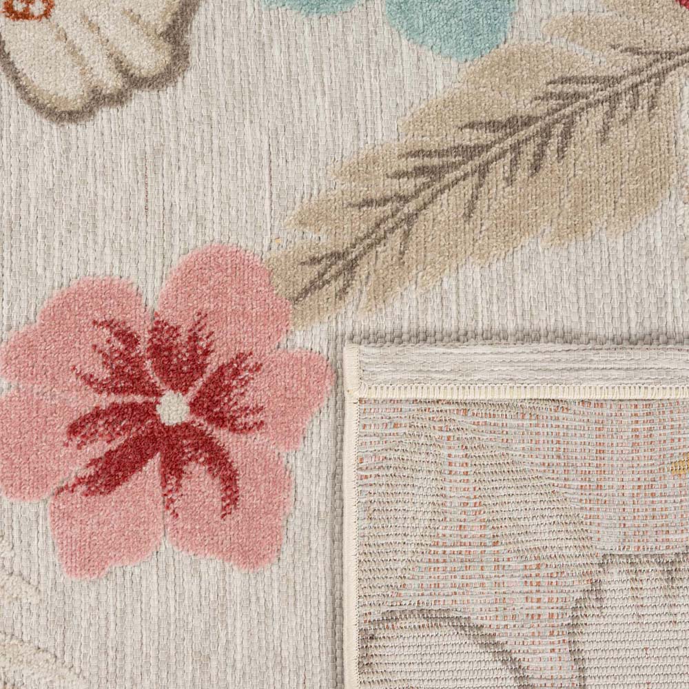 Tappeto da esterno fiori - Yara grigio - close up Tappeto da esterno fiori - Yara grigio - close up