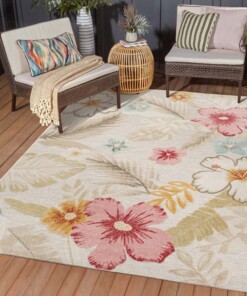 Tappeto da esterno fiori - Yara grigio - sfeer