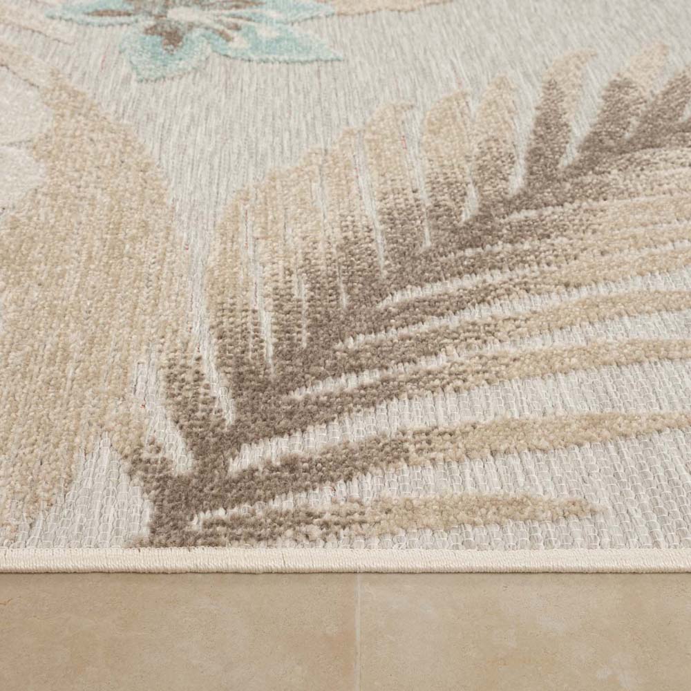 Tappeto da esterno fiori - Yara grigio - close up Tappeto da esterno fiori - Yara grigio - close up