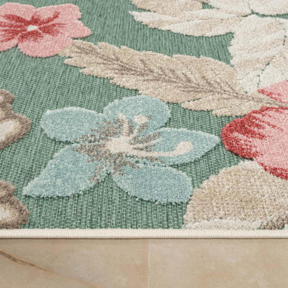 Tappeto da esterno fiori - Yara verde - close up Tappeto da esterno fiori - Yara verde - close up