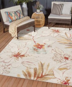 Tappeto da esterno fiori - Lilly grigio - sfeer