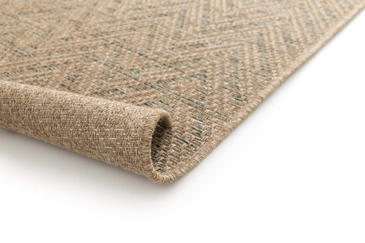 Tappeto zigzag da esterno - Corde Chevron naturale/verde Tappeto zigzag da esterno - Corde Chevron naturale/verde