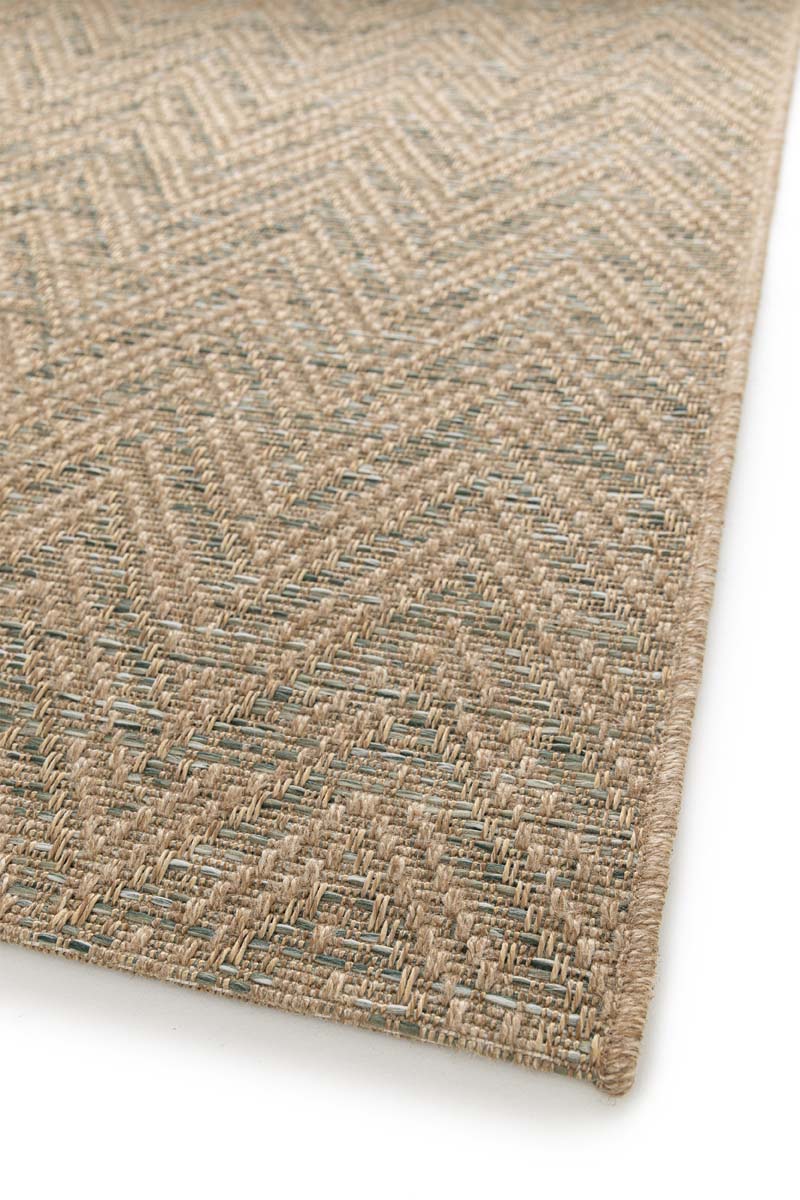 Tappeto zigzag da esterno - Corde Chevron naturale/verde Tappeto zigzag da esterno - Corde Chevron naturale/verde