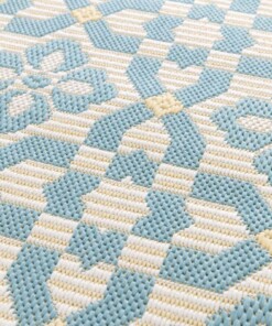 Tappeto rotondo da esterno - Bubbly Tulip turchese