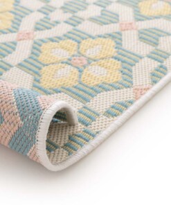 Tappeto da esterno - Bubbly Tulip turchese/giallo