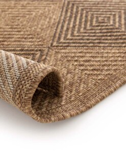 Tappeto da Esterno a Quadri - Twill Parquet Marrone/Nero