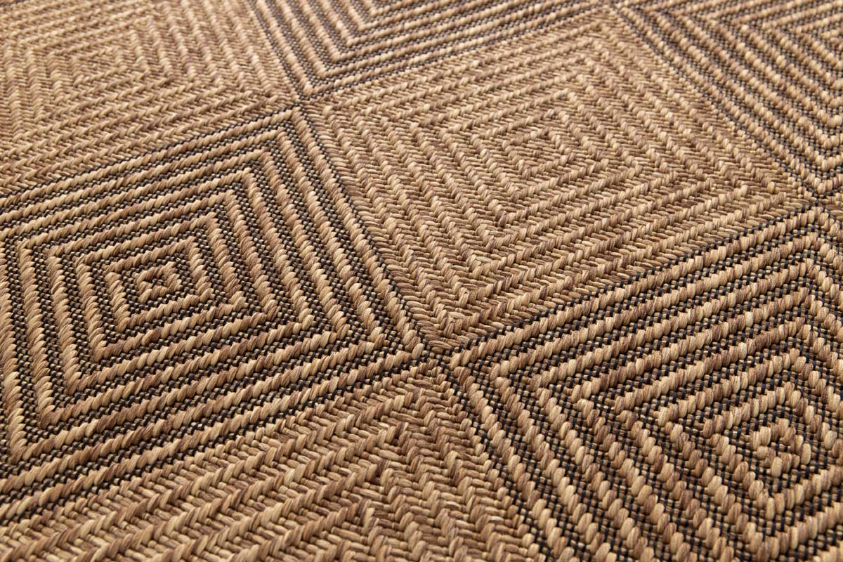 Tappeto da Esterno a Quadri - Twill Parquet Marrone/Nero Tappeto da Esterno a Quadri - Twill Parquet Marrone/Nero