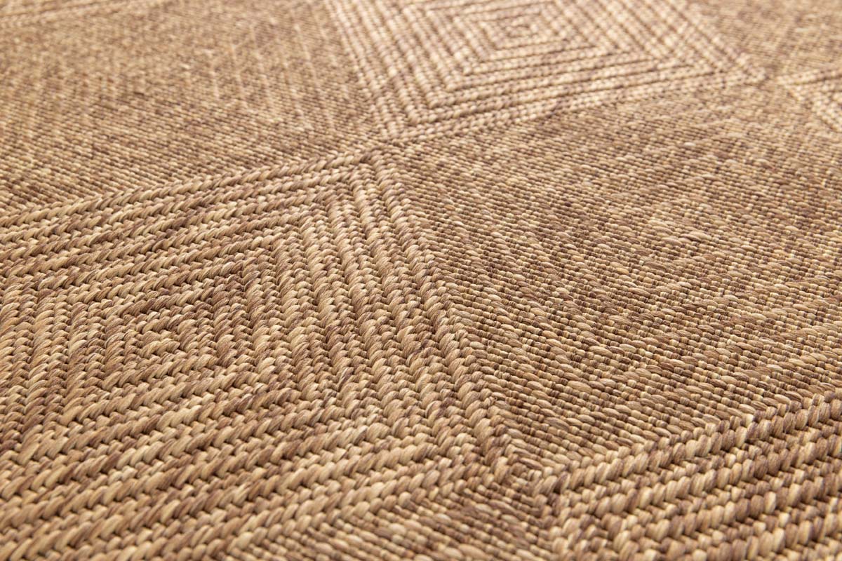 Tappeto da Esterno a Quadri - Twill Parquet Marrone Tappeto da Esterno a Quadri - Twill Parquet Marrone