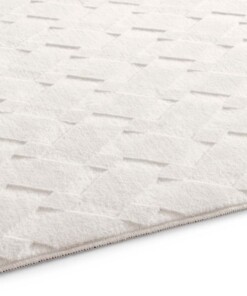 Tappeto rotondo morbido - Fuzz Karo crema - close up