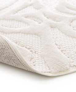 Tapetto Rotondo Floreale - Elevé Pétale Avorio