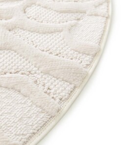 Tapetto Rotondo Floreale - Elevé Pétale Avorio