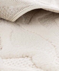 Tapetto Rotondo Floreale - Elevé Pétale Avorio