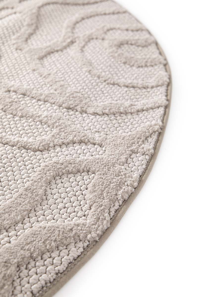 Tapetto Rotondo Floreale - Elevé Pétale Tortora Tapetto Rotondo Floreale - Elevé Pétale Tortora