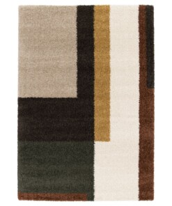 Tappeto a Pelo Lungo - Mirage Empilé Verde Oliva/Giallo - overzicht