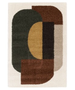Tappeto a Pelo Lungo - Mirage Enclave Verde Oliva/Giallo - overzicht