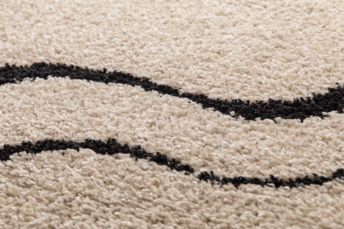 Tappeto a Pelo Lungo - Mirage Méandre Beige/Nero Tappeto a Pelo Lungo - Mirage Méandre Beige/Nero