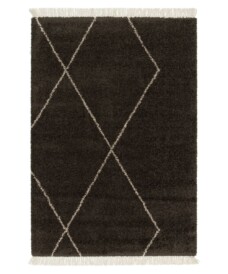 Tappeto Berbero - Atlas Grid Marrone Scuro - overzicht, thumbnail