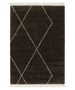Tappeto Berbero - Atlas Grid Marrone Scuro - overzicht