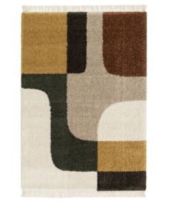 Tappeto Astratto - Atlas Forma Giallo Ocra/Verde - overzicht, thumbnail