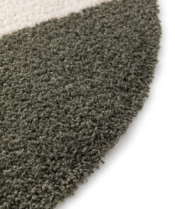 Tappeto Rotondo a Pelo Lungo - Mirage Axis Verde Oliva/Giallo