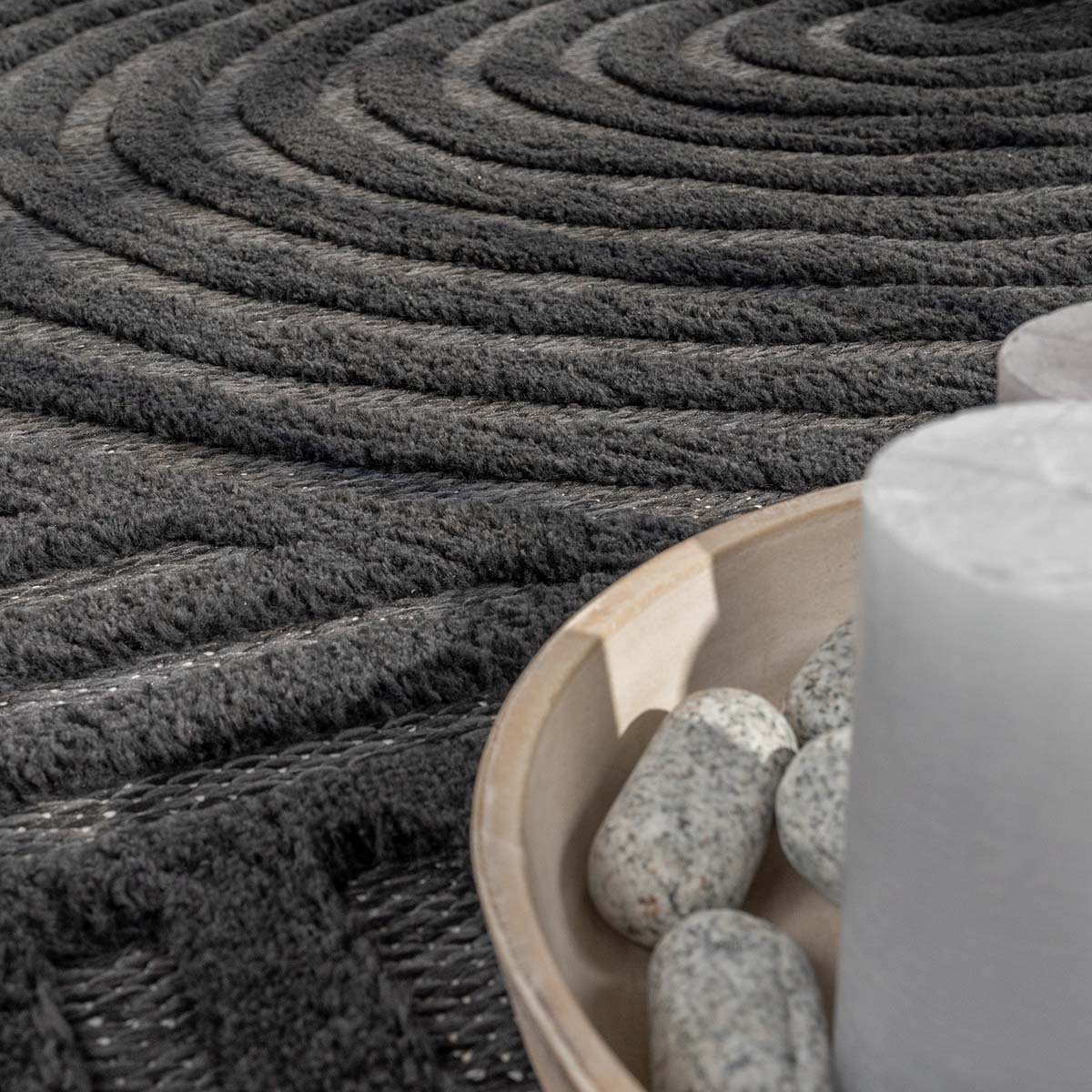 Tappeto interno esterno - Reza antracite - close up Tappeto interno esterno - Reza antracite - close up