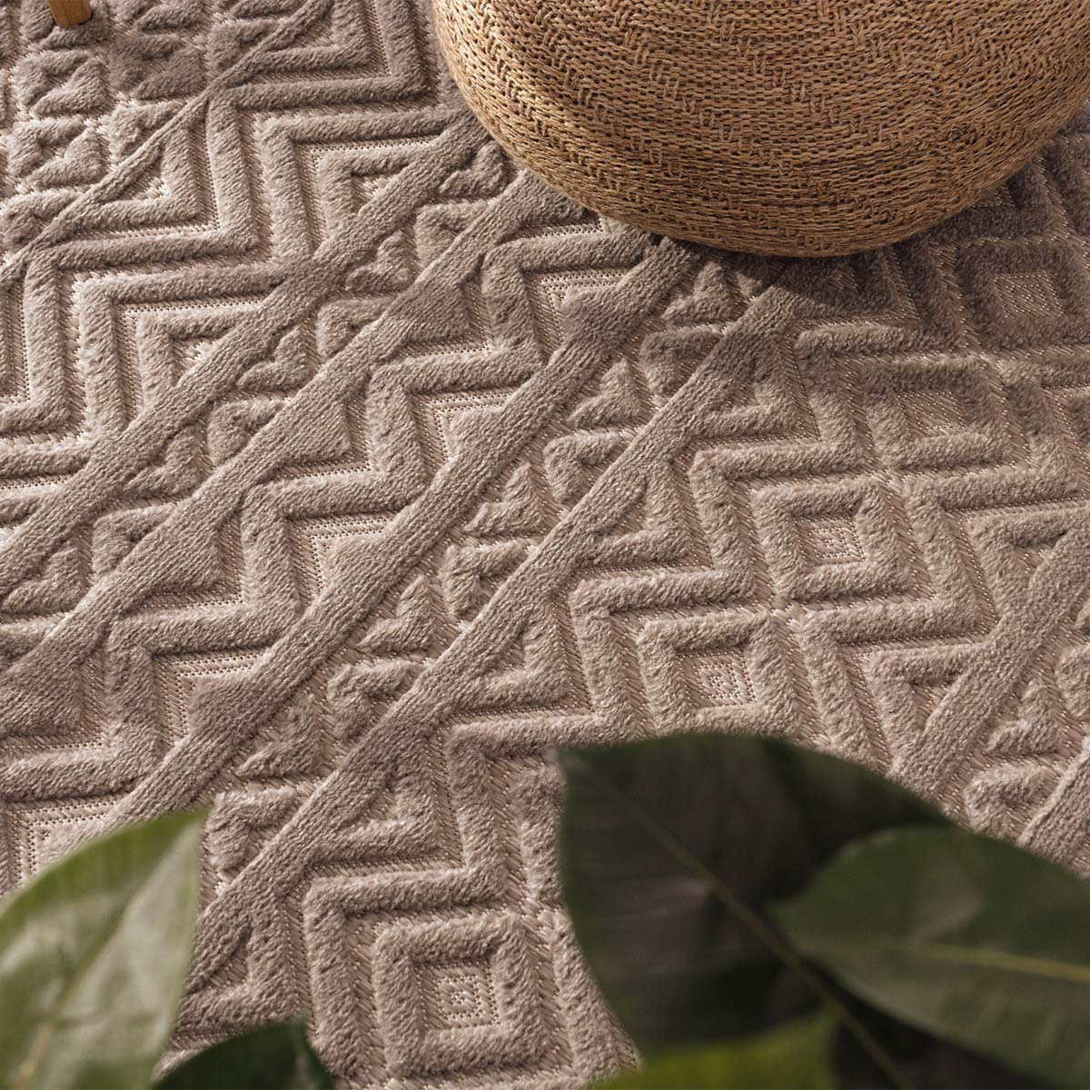 Tappeto da balcone - Elio beige - close up Tappeto da balcone - Elio beige - close up