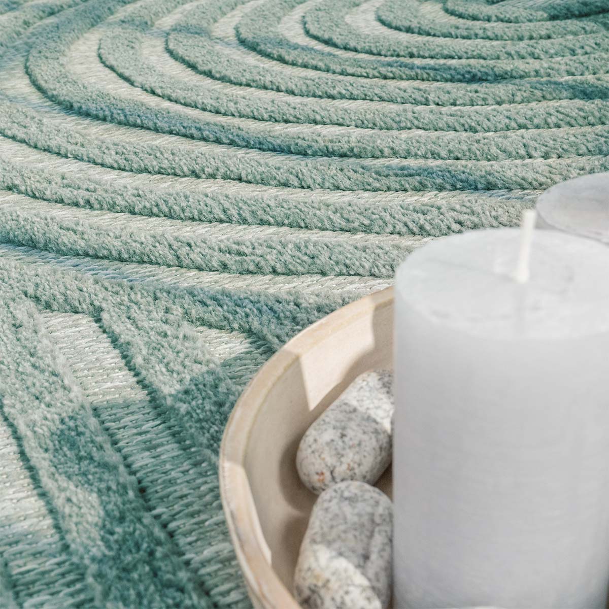 Tappeto interno esterno - Reza turchese - close up Tappeto interno esterno - Reza turchese - close up