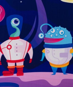 Tappeto bambini universo - Lumi multi - close up, thumbnail