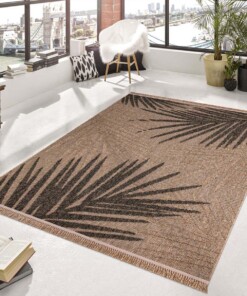 Tappeto juta esterno - Palms beige/nero - sfeer
