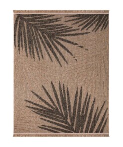 Tappeto juta esterno - Palms beige/nero - overzicht