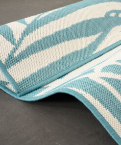 Tappeto da esterno Palme - Flip Coco Turchese - close up, thumbnail