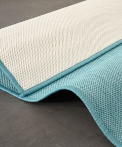 Tappeto da esterno a tinta unita - Flip Turchese - close up, thumbnail