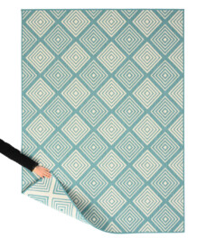 Tappeto a rombi da esterno - Flip Gem Turchese - overzicht, thumbnail