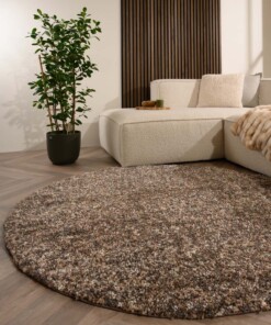 Tappeto rotondo pelo lungo - Blend beige/grigio - sfeer