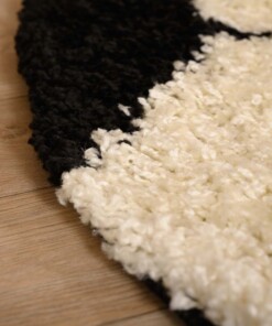 Tappeto calcio rotondo - Sports crema/nero - close up, thumbnail