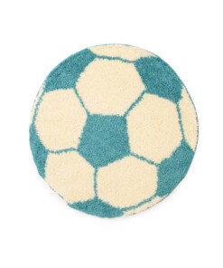 Tappeto calcio rotondo - Sports crema/turchese - overzicht