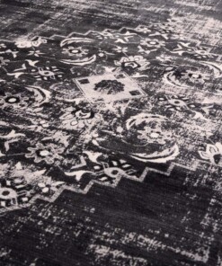 Tappeto lavabile lavatrice - Leona nero - close up, thumbnail