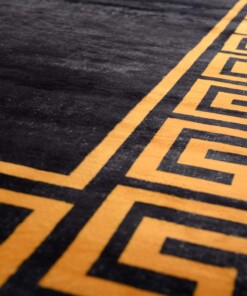 Tappeto lavabile lavatrice - Alessia nero/oro - close up, thumbnail