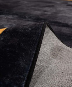 Tappeto lavabile lavatrice - Alessia nero/oro - close up, thumbnail