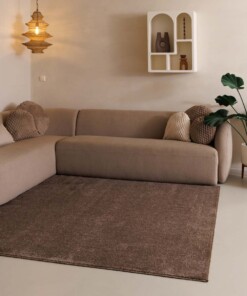 Tappeto quadrato a pelo raso Fine - Moka