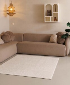 Tappeto quadrato a pelo raso Fine - Champagne