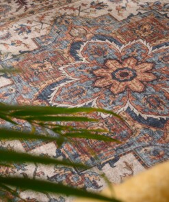 Tappeto da esterno vintage - Valenca Brio beige/azzurro