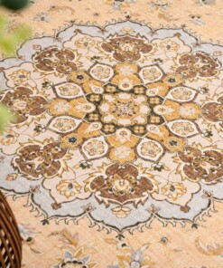 Tappeto da esterno vintage - Valenca Nova giallo - close up, thumbnail