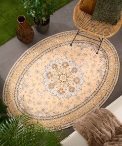 Tappeto da esterno vintage ovale - Valenca Nova giallo - sfeer