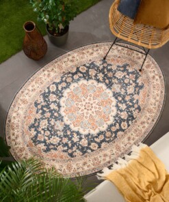 Tappeto da esterno vintage ovale - Valenca Nova oro/blu - sfeer