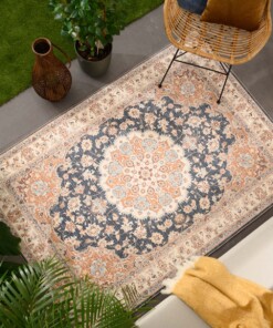 Tappeto da esterno vintage - Valenca Nova oro/blu - sfeer