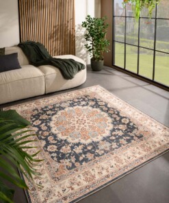 Tappeto da esterno vintage quadrato - Valenca Nova oro/blu - sfeer