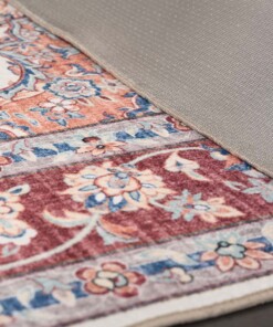 Tappeto da esterno vintage quadrato - Valenca Nova crema/rosso - close up, thumbnail